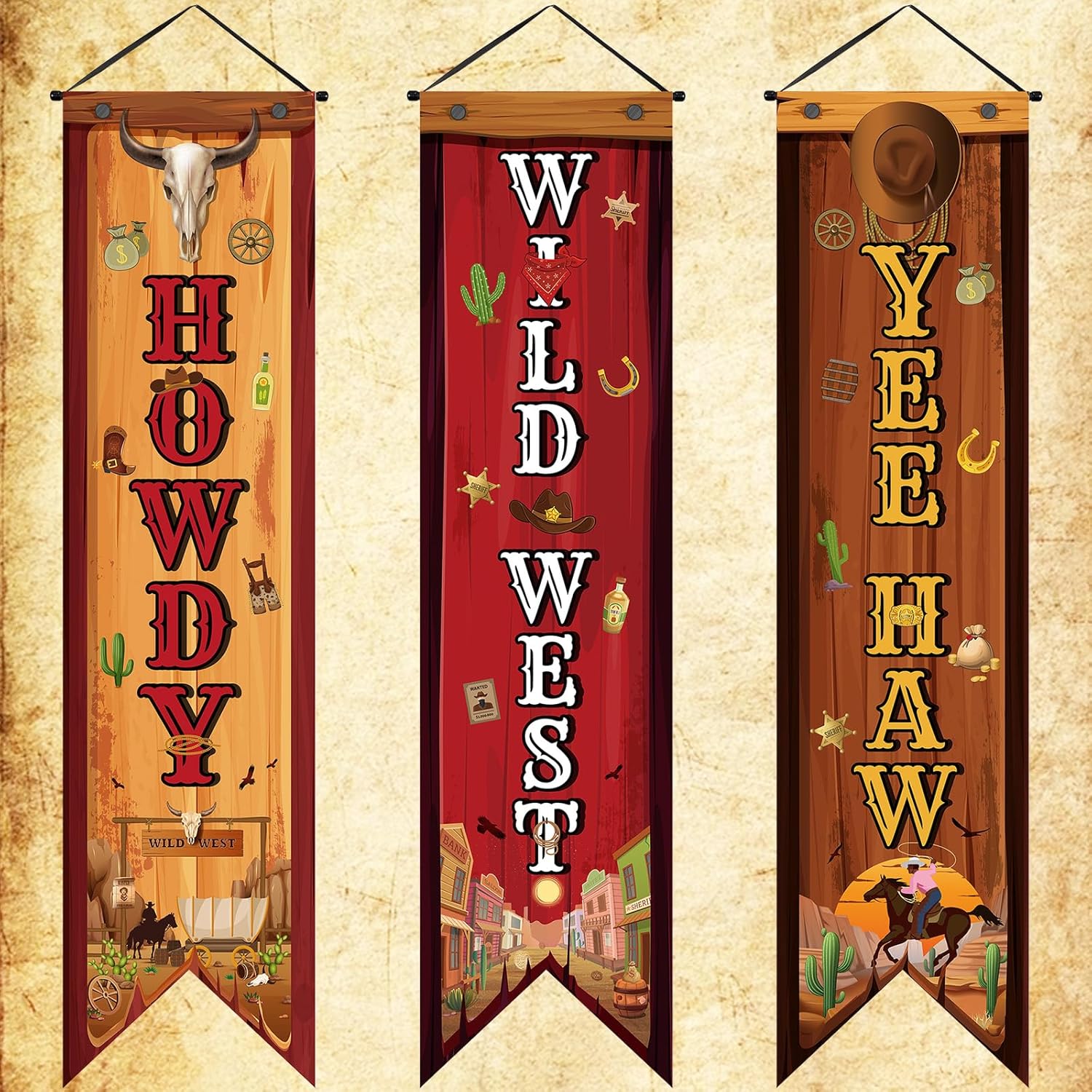 Home Security Yard Sign - 3 Buah Dekorasi Pesta Barat Spanduk