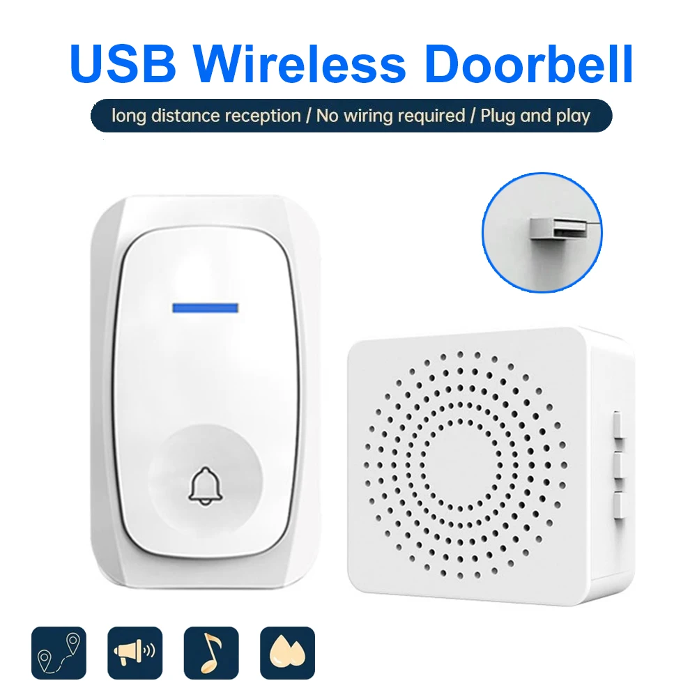 Home Security Bell - Bel Pintu Nirkabel USB Bel Pintu