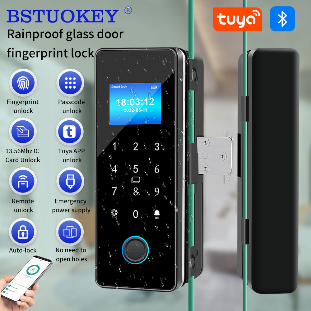 Home Security Keypad - Kunci pintu kaca Tuya, kunci pintar