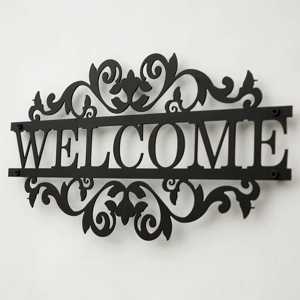 Home Security Yard Sign - Papan Selamat Datang Logam Rustic dengan
