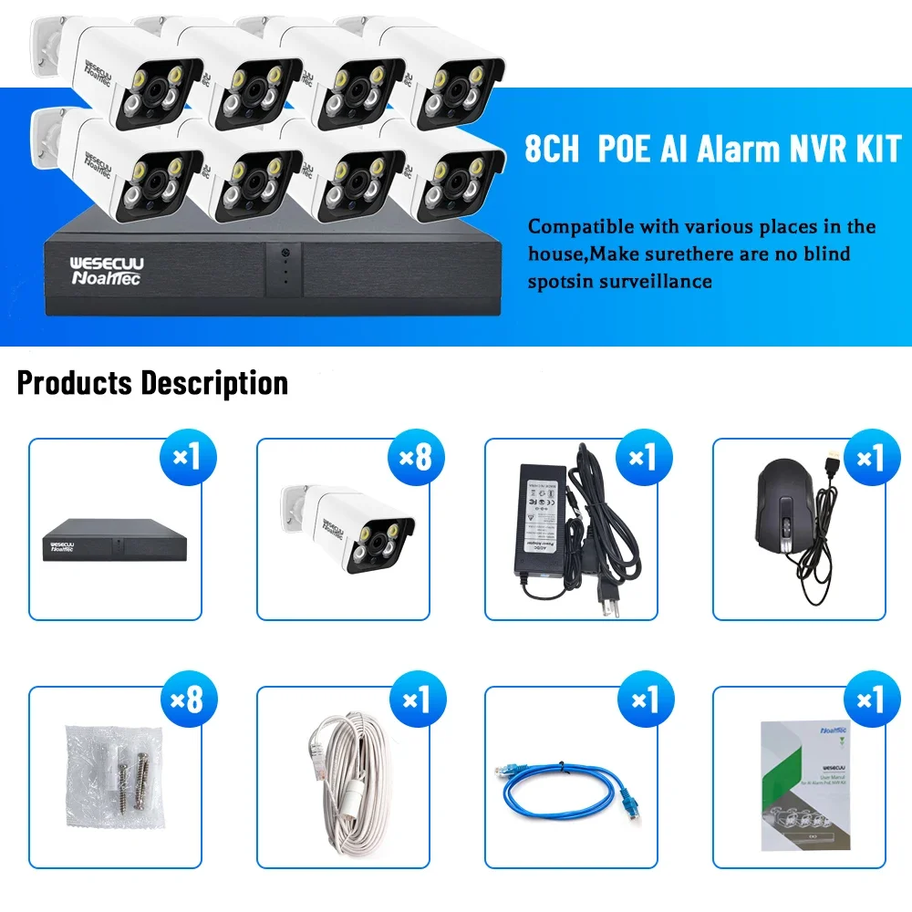 Home Security Kit With Camera - Produsen 5mp 4k 8mp 4 8