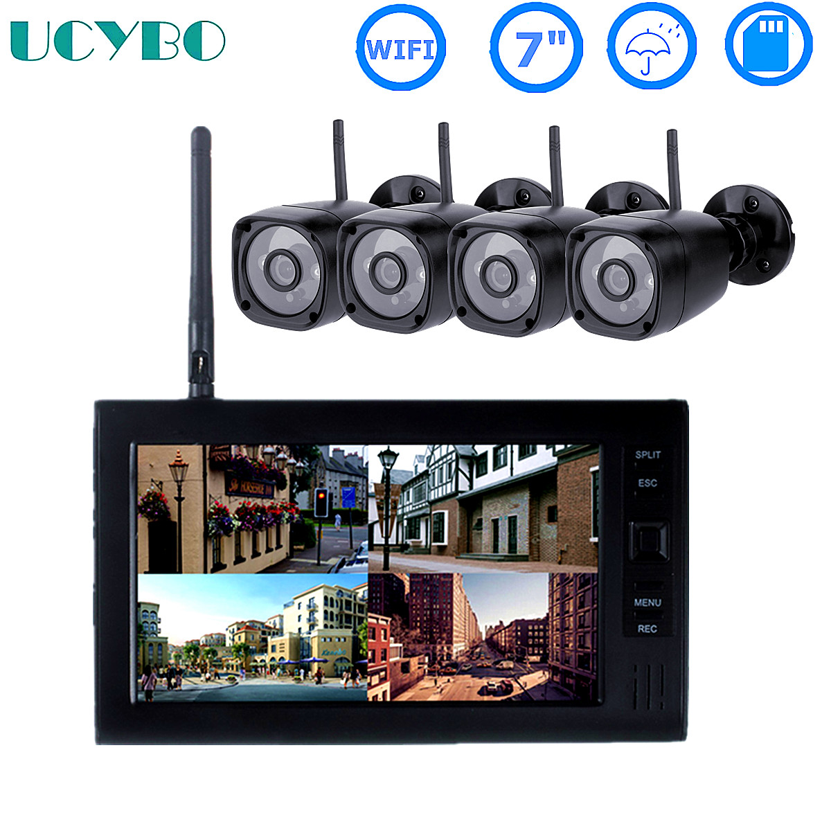 Home Security Video Recording Systems - Kamera video cctv lcd 7 