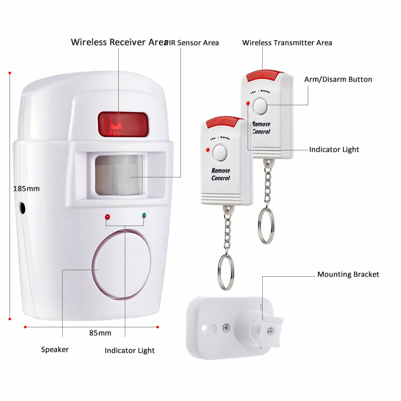 Nirkabel PIR Sensor Gerak Dete - Home Security Yard Sign ulasan dan harga