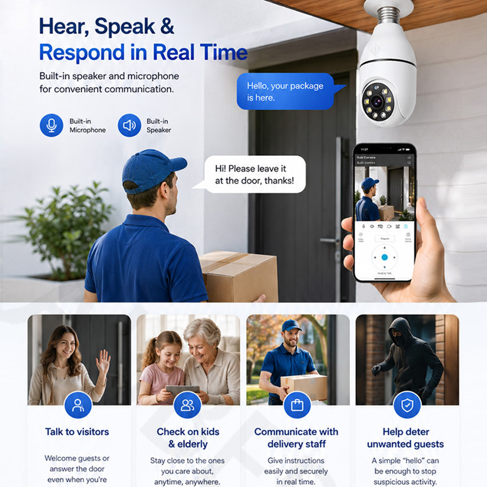 Kamera Bohlam Tuya Wireless Li - Home Security Kamera ulasan dan harga