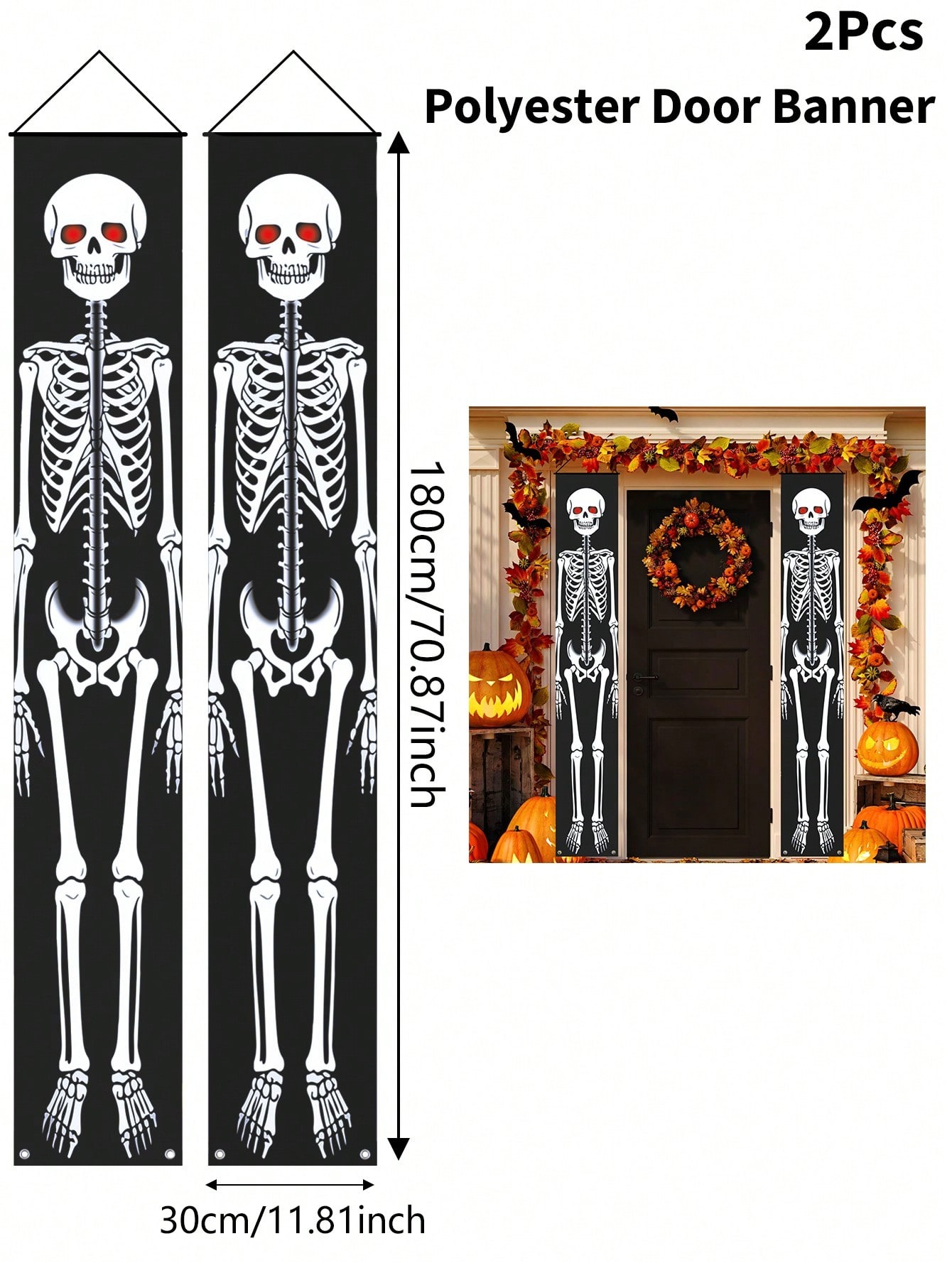 2Pcs Spanduk Pintu Halloween M - Home Security Yard Sign ulasan dan harga