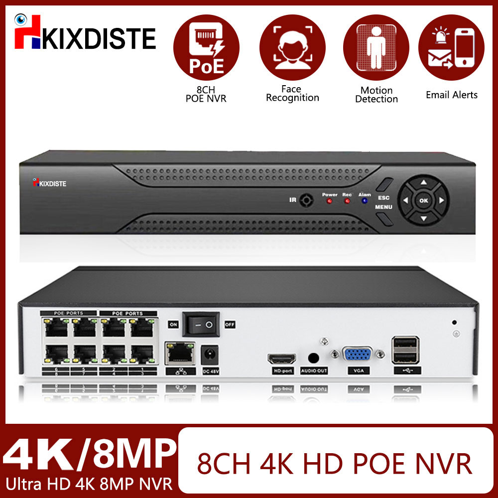 8CH 4K 8MP PoE NVR perekam Vid - Home Security Video Recording Systems ulasan dan harga