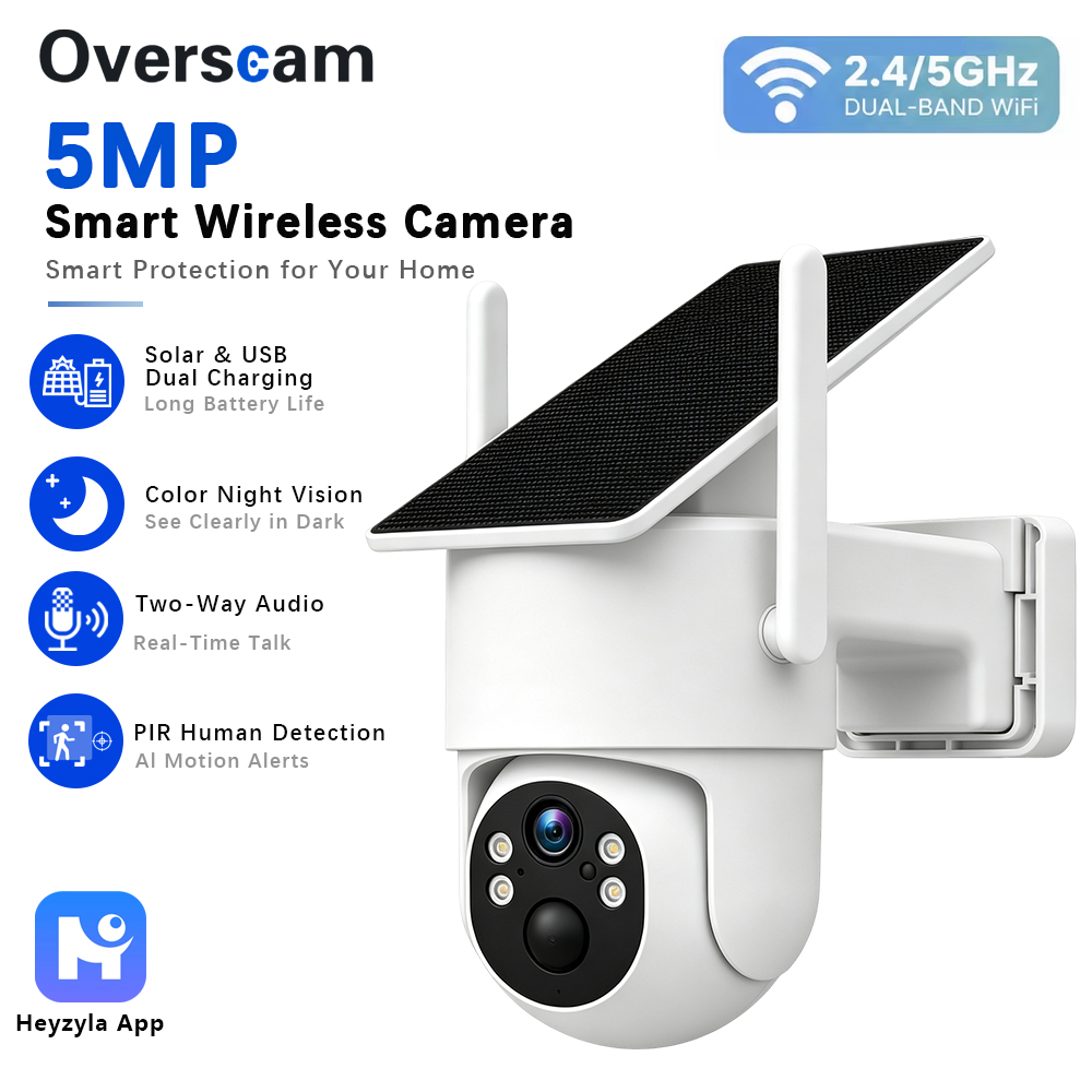 Kamera PTZ Tenaga Surya 5MP Un - Home Security Kamera ulasan dan harga