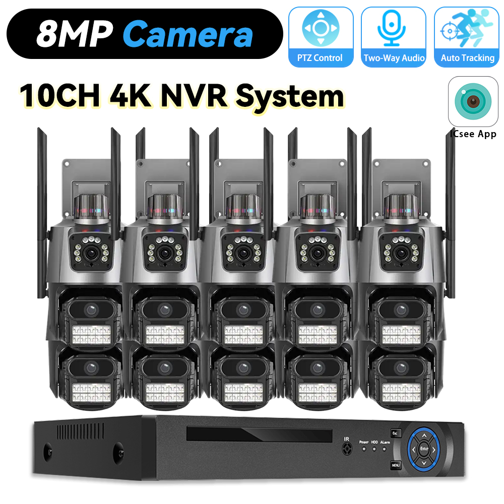 10CH POE NVR 8MP 4K PTZ Kit Si - Home Security Video Recording Systems ulasan dan harga