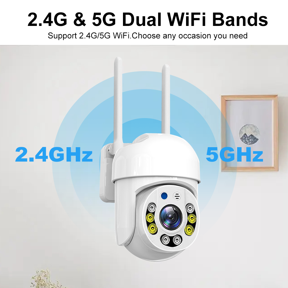 Kamera Wifi Tuya 5G PTZ Luar R - Home Security Kamera ulasan dan harga