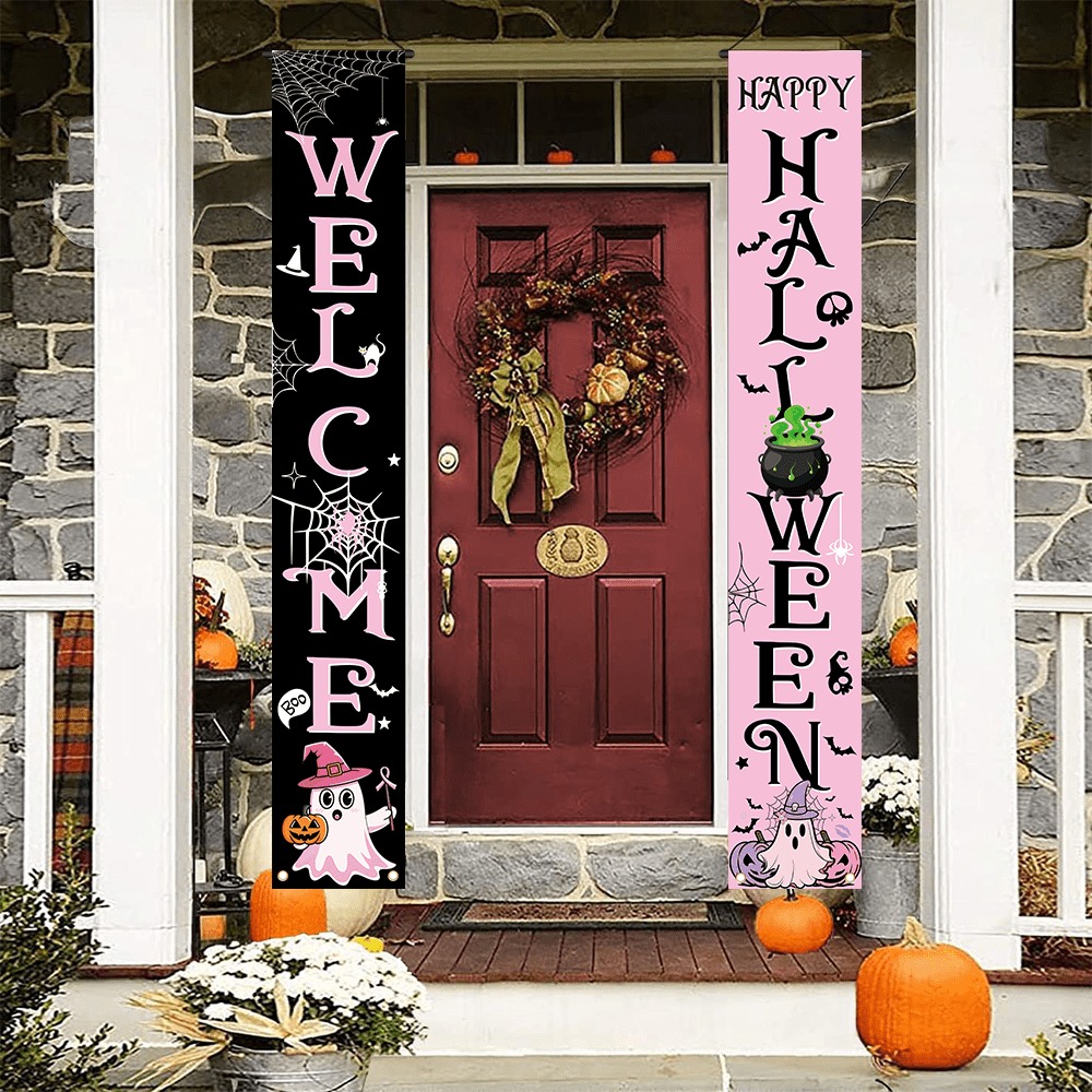 Spanduk Teras Halloween Pink H - Home Security Yard Sign ulasan dan harga