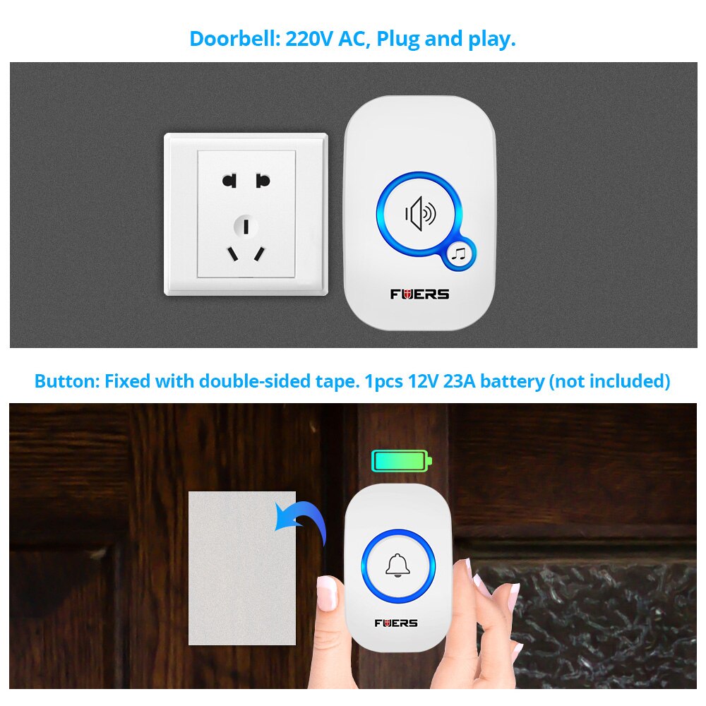Fuers bel pintu nirkabel, taha - Home Security Bell ulasan dan harga