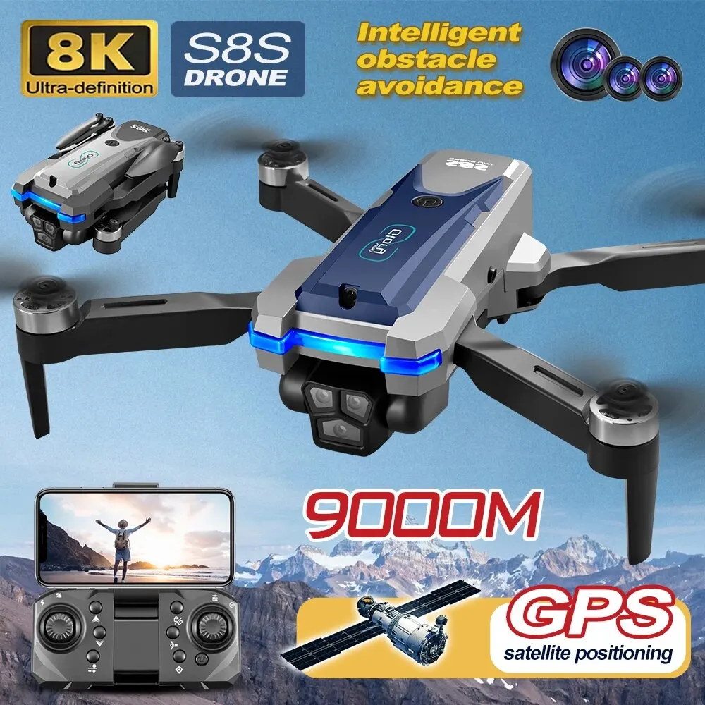 S8S Drone lipat 5G Wifi 8K HD, - Home Security Cameras Outdoor ulasan dan harga